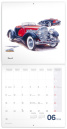 náhled NOTIQUE Poznámkový kalendář Classic Cars – Václav Zapadlík, 2025, 30 x 30 cm