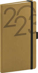 Kapesní diář Ajax 2023, zlatý, 9 × 15,5 cm