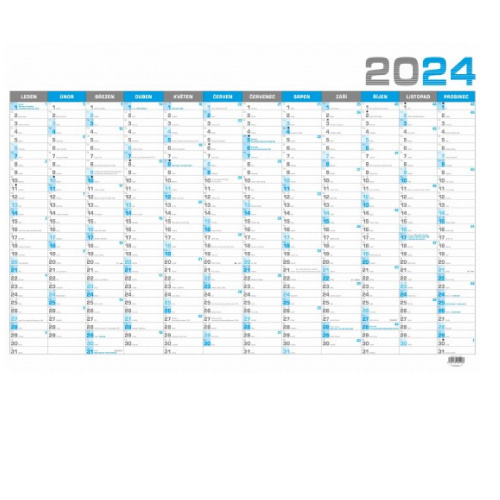 Kalendář nástěnný B1 roční modrý