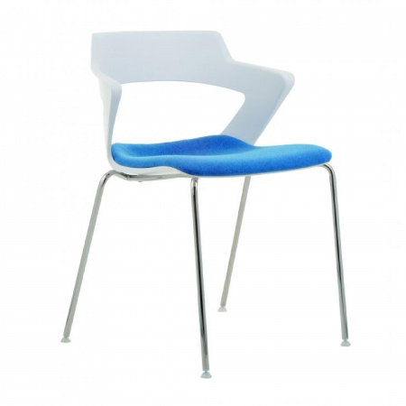detail Kon.židle AOKI 2160 TC, plast bílá + čal.sedák purpurová YN 203