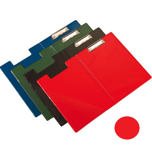 Desky A4 klip dvojdeska plastik červené