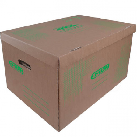 detail Krabice 61x43x28 cm stěhovací STRONG EMBA /přírodní hnědá