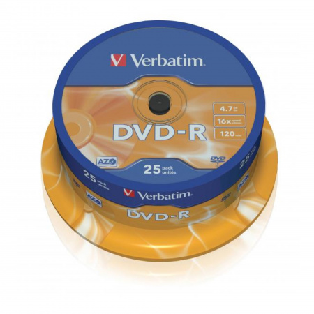 detail DVD-R Verbatim 25ks bez potisku