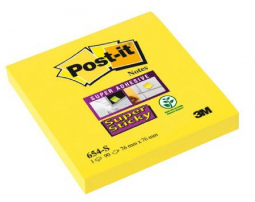 Bloček Post-it® silně lepící 76x76mm žlutý