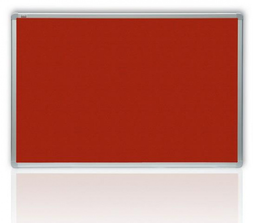 detail Filcová červená tabule v hliníkovém rámu 180x120 cm