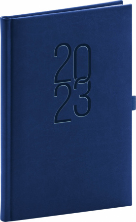 detail Týdenní diář Vivella Classic 2023, modrý, 15 × 21 cm
