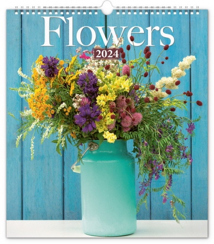 Nástěnný kalendář Květiny 2024, 30 × 34 cm DE