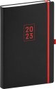 náhled Denní diář Nox 2023, černý / červený, 15 × 21 cm