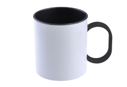 Hrnek polymerový 11 Oz s barevným vnitřkem a uchem - černý