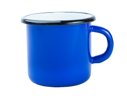 Barevný plecháček Premium s černým lemem 12 Oz - modrý