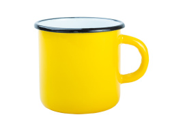 Barevný plecháček s černým lemem 12 Oz - žlutý