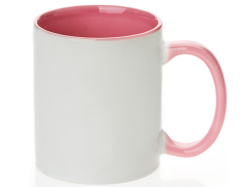 Hrnek SubliT bílý 325 ml - vnitřek a ucho růžové