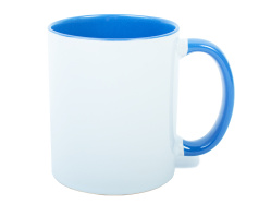 Hrnek SubliT bílý 325 ml - vnitřek a ucho světle modré