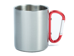 Nerezový hrnek s červenou karabinou SubliT 11 Oz