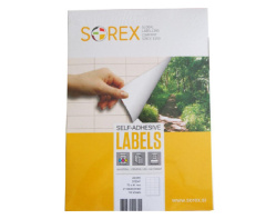 Etikety na archu A4 38 x 21,2 mm Sorex 100listů rovné rohy/E