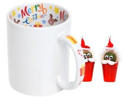 Hrnek bílý 11 Oz s vnitřním potiskem - Merry Christmas