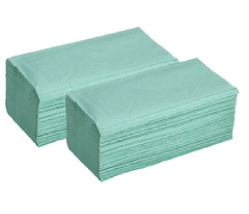 Ručníky skládané jednovrstvé ZZ zelené 23x25cm 250ks