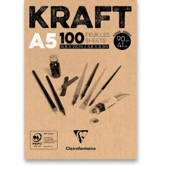 Blok A5 kreslící Brown Kraft 90g 100 listů