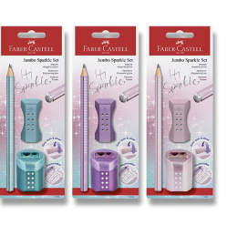 Tužka B č.1 grafitová Faber-Castell Jumbo Sparkle set Cosmic mix barev/E