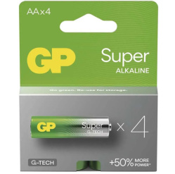 Baterie AA alkalická 1,5V GP Super blistr 4ks