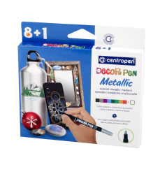Popisovač permanentní Centropen Decor Pen metallic 2737 9ks
