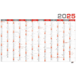 Nástěnný kalendář 2027 roční B1 červený
