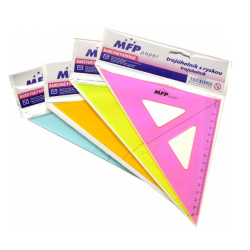 Pravítko trojúhelník s černou ryskou