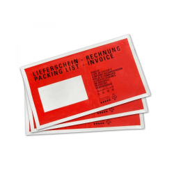 Obálka DL samolep.na balíky s okénkem vlevo červené