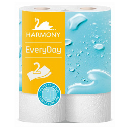 Utěrky papapírová role dvouvrstvé Harmony Everyday 2ks/E