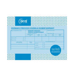 Záznam o provozu.os.dopravy A5 číslovaný Optys