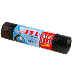 Sáčky do koše 35L/15ks zatahovací černé/E
