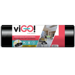 Sáčky do koše 60L/15ks zatahovací černý /o