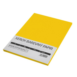 Papír barevný A4 80g tm. žlutý 100ls xerox/E