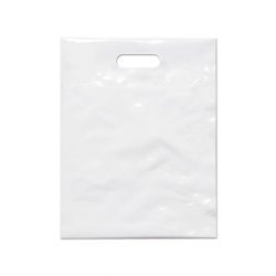 Taška PE s průhmatem bílá 38x45