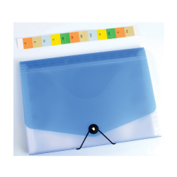 Desky s gumou 13 kapes A4 modrá čirá /E