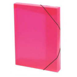 Mapa s gumou Box A4 3cm hřbet PP červená