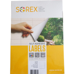 Etikety na archu A4 99,1x93,1 mm Sorex kulaté rohy po balení /E