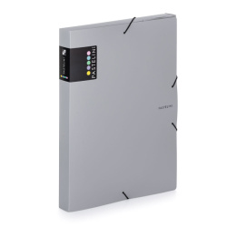 Mapa s gumou Box A4 3cm hřbet Pastelini šedá/E