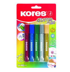 Lepidlo tekuté 10,5ml s glitry třpytivé 5ks /E