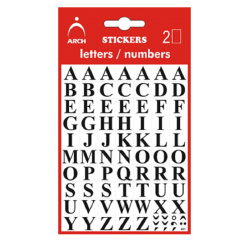 Samolepky písmena A-Z 10mm černá