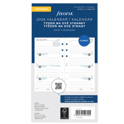 Náplň do diáře A7 Filofax týdenní/2str.linkyČJ+SJ/E