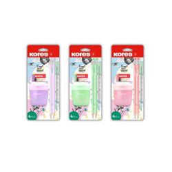 Tužka HB č.2 trojhranná grafitová Kores set Pastel