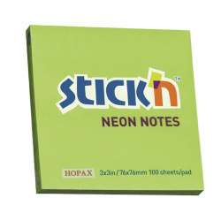 Bloček samol. 76x76/100 neon zelená