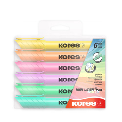 Zvýrazňovače Kores High liner PLUS sada 6ks