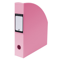 Stojan na katalogy zkosený PVC Pastelini růžová/PP /E