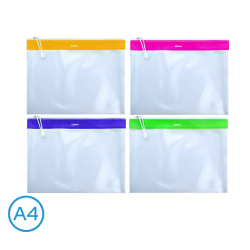 Desky se zipem A4 sí'tované DELI mix barev