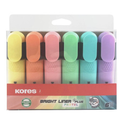 Zvýrazňovače Kores Bright liner pastel 6ks /E