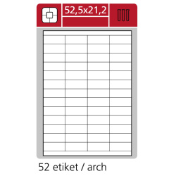Etikety na archu A4 52,5x21,2 mm S+K Label PLUS bílé /E