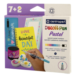Popisovač decorpen sada 7+2 pastelové/E