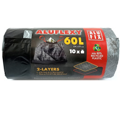 Pytle ROL/koš 60 L/10 ks 64x69 cm 2 vr. LDPEzatah. 33my stříbročerné
